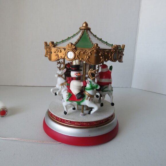 Vintage Christmas Carousel Merry Go Round PAC Pan-Asian Creations Santa WORKS - Picture 4 of 8